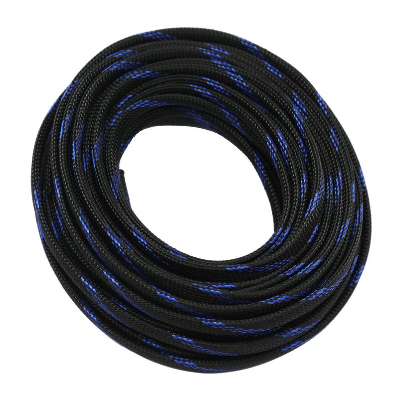 CBAZY 30ft PET Expandable Sleeving Wire Cable Sleeve (1/6", Steel Blue&Black) - Image 2